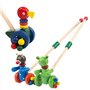 Baby Push Le Long des Jouets en Bois Tire Marche Jouet Gamin activité de Marche pour Tout-Petit garçon Fille Push Tire Le Long d