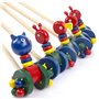 Baby Push Le Long des Jouets en Bois Tire Marche Jouet Gamin activité de Marche pour Tout-Petit garçon Fille Push Tire Le Long d