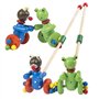 Baby Push Le Long des Jouets en Bois Tire Marche Jouet Gamin activité de Marche pour Tout-Petit garçon Fille Push Tire Le Long d