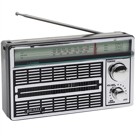 POSEDWRA Radio rétro argentée pour Personnes âgées