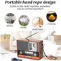 POSEDWRA Radio de Style Ancien rétro, Lecteur d'horloge à Grain de Bois, Solaire sans Fil avec lumières, système sonore Bluetoot
