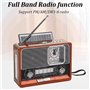 POSEDWRA Radio de Style Ancien rétro, Lecteur d'horloge à Grain de Bois, Solaire sans Fil avec lumières, système sonore Bluetoot