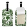 Étiquette de bagage élégante avec imprimé herbes et plantes herbacées pour valises