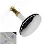 VNJUGF Bouchon de baignoire réglable de 43 mm, bouchon de vidange à poussoir, joint plat, en laiton, accessoires de salle de bai