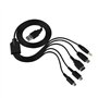 Câble de chargeur USB 5 en 1 Cordon de chargement de jeu multifonction Compatible pour pour NDS Lite / Wii U / New 3DS XL LL 2DS