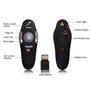 Librotime RF 2.4Ghz USB Présentateur sans Fil Pointeur Laser PPT Télécommande pour Présentation Powerpoint Enseignement Réunion 