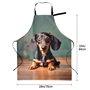 HTTUP Tablier de cuisine imperméable avec poches pour la cuisine et la pâtisserie Motif teckel Noir Taille unique 71 x 83 cm, No