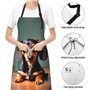 HTTUP Tablier de cuisine imperméable avec poches pour la cuisine et la pâtisserie Motif teckel Noir Taille unique 71 x 83 cm, No