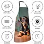 HTTUP Tablier de cuisine imperméable avec poches pour la cuisine et la pâtisserie Motif teckel Noir Taille unique 71 x 83 cm, No