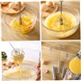XVHOAB Egg Fouet Manuel en Acier Inoxydable Semi-Automatique Push Type Rotatif Batteur d'oeufs 3pcsegg