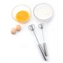 XVHOAB Egg Fouet Manuel en Acier Inoxydable Semi-Automatique Push Type Rotatif Batteur d'oeufs 3pcsegg