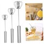XVHOAB Egg Fouet Manuel en Acier Inoxydable Semi-Automatique Push Type Rotatif Batteur d'oeufs 3pcsegg