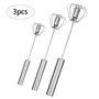 XVHOAB Egg Fouet Manuel en Acier Inoxydable Semi-Automatique Push Type Rotatif Batteur d'oeufs 3pcsegg