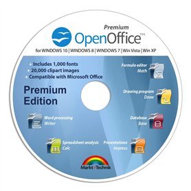 OpenOffice Premium Edition for Windows 10-8-7-Vista-XP | PC Software and 1.000 New Fonts and Free Email Support | Alternative to