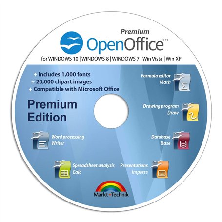 OpenOffice Premium Edition for Windows 10-8-7-Vista-XP | PC Software and 1.000 New Fonts and Free Email Support | Alternative to