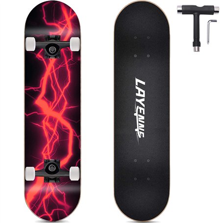 LAYENNE Skateboard Skateboard complet professionnel de 31 x 8 pouces