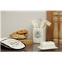 Premier Houswewares Vintage Home Pot à Ustensiles Carré avec ustensiles -Porte Ustensiles
