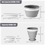 Odoland Vaiselle Camping Pliable Ensmble Assiettes Camping avec un Tasse et un Bol Pliables en Silicone et une Cuillère à Salade