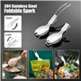 Odoland Vaiselle Camping Pliable Ensmble Assiettes Camping avec un Tasse et un Bol Pliables en Silicone et une Cuillère à Salade