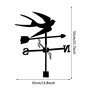 girouette de Jardin Exterieur Toit Hirondelle WEATHERVANES PEINTURATION SPÉRITÉ Noir MÉTAL