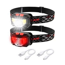 MakeTheOne Lot de 2 lampes frontales LED rechargeables ultra légères pour adultes et enfants