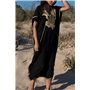 YOUKD été Coton brodé Floral lâche Caftan Boho Plage Bikini Couverture Robe Grande Taille Robe pour Les Femmes