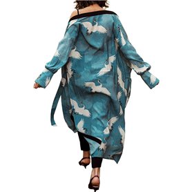 LikeJump Femmes Cotton Bohème Kimono Grande Taille Cardigan Pareo Maillot de Bain Cover Ups Plage Robe