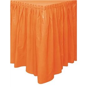 Unique Jupe de Table en Plastique Orange 73 x 426 cm - Orange - Taille