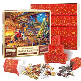 NTGFU Calendrier de L'Avent 2024 Puzzle Adulte Enfant- 1008 Pièces de Puzzle Jigsaw Compte à Rebours Calendrier de l'Aven de Noë