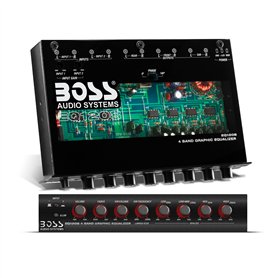 Boss Audio EQ1208 Égaliseur amplifié 4 Bandes avec contrôle du Caisson de Basses
