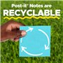 Post-it Notes Autocollantes, Couleurs Assorties, Pack de 5 Blocs, 100 Feuilles par Bloc, 76 mm x 127 mm - Feuillets Adhésifs pou