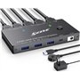 YOUTINGHDAV KVM Switch 2 PC 1 moniteur 8K@60Hz 4K @120Hz
