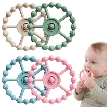 4 Pièces Anneau Dentition Bebe Jouet De Dentition En Silicone Sans Bpa Anneau De Préhension Pour Bébé Anneau De Dentition Pour N