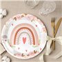 41 Pièces Kit De Vaisselle Anniversaire Fille Arc En Ciel Vaisselle De Fêt Jetable Fille Vaisselle Comprend 10 Assiettes Plates 