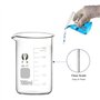 ZEEROQOLAB Ensemble de Bécher en Verre, 5Pcs Gradué Borosilicate Becher 50ml//100ml/250ml/50ml/1000ml(1L) avec 8 Tube à Essai Pl
