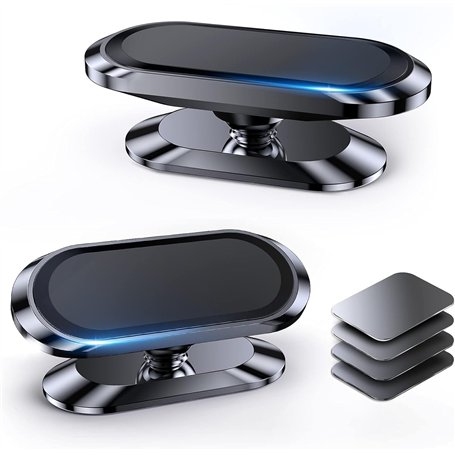【Lot De 2】Support Telephone Voiture Magnetique【Tout Métal】Aimant Telephone Voiture【360°】Porte Telephone Voiture Aimanté【mains Li
