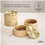 Umbra Tesora Boîte de Rangement en Bois, boîte à Bijoux empilable, Naturel/Laiton