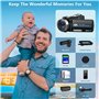 Caméra vidéo 4K 80MP HD Caméscope pour YouTube, 30FPS Webcam IR Vision Nocturne Vlogging Camera 18X Zoom Numérique 3.0 270°IPS C