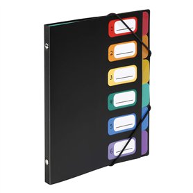 Viquel - Trieur format A5 Rainbow Class - 6 positions - Taille 19x23x1.2cm - Noir