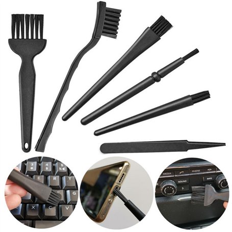 Brosses antistatiques | Kit de brosse antistatique 6 en 1 en nylon multi-usages