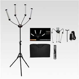 Yidoblo FX-8000ii Pliable 50W 3200K-5500K LED Video Studio Four Arms Fill Ring Light avec Port de Chargement USB