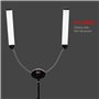Yidoblo FX-480ii Pliable 50W 3200K-5500K LED Video Studio Double Arms Fill Ring Light avec Port de Chargement USB, 200cm de Long