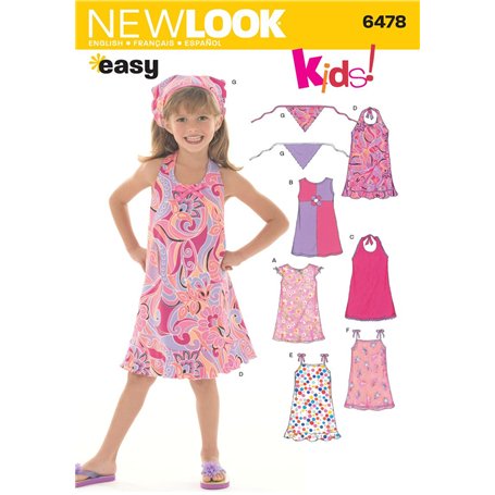 New Look NL6478 Patron de Couture Robe et Bandeau Fillette 22 x 15 cm