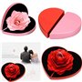 Weilov 3D Pop Up Rose Bague Boîte De Mariage De Fiançailles Bijoux Titulaire De Stockage Cas Bosse Rouge en Forme de Coeur Rotat