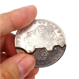 Enjoyer Pièce de monnaie pliable Bite and Restore - Pièce de monnaie magique à deux plis - Apparence de Gimmick - Accessoire pou