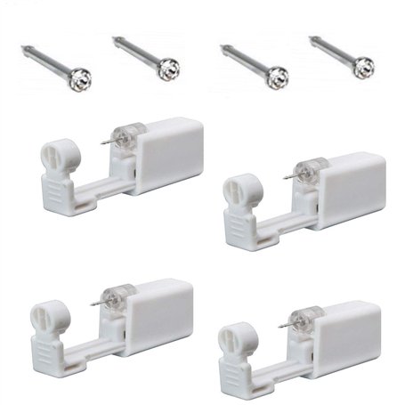 4 PièCes Pistolet à Nez Outil de PerçAge du Nez Pistolet Piercing Outils Oreille Nez Piercing Pistolet PerçAge en Acier Inoxydab