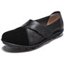 Yooeen Mocassins Femme Chaussures de Travail Plates Loafers en Cuir Loisir Casual Bateau Chaussures de Conduite de Ville Réglabl