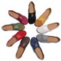 Yooeen Mocassins Femme Chaussures de Travail Plates Loafers en Cuir Loisir Casual Bateau Chaussures de Conduite de Ville Réglabl