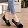 Yooeen Mocassins Femme Chaussures de Travail Plates Loafers en Cuir Loisir Casual Bateau Chaussures de Conduite de Ville Réglabl