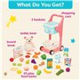 B. toys by Battat BX2054Z - Shop & Glow Caddie Musical Garni avec Aliments en Jouet, Ours en Peluche et Livre (en anglais) - Dès